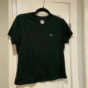 Under Armour UA Women’s Heat Gear V Neck Black Short Sleeve Athletic Top Size S